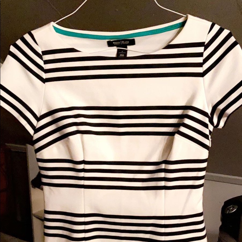 Black and white striped formal shirt